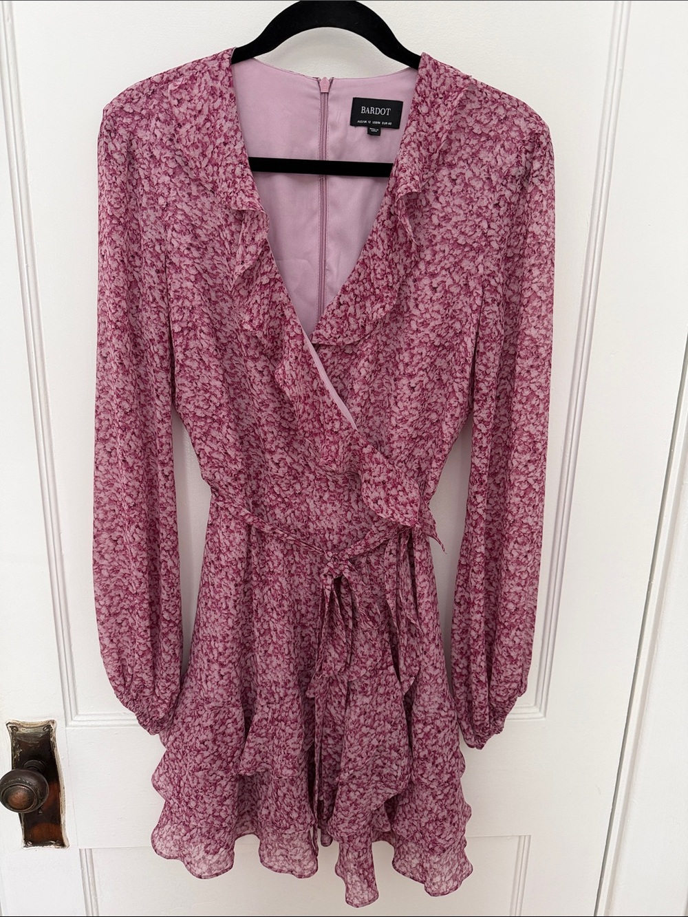 Bardot Floral Long-Sleeve Wrap Mini Dress